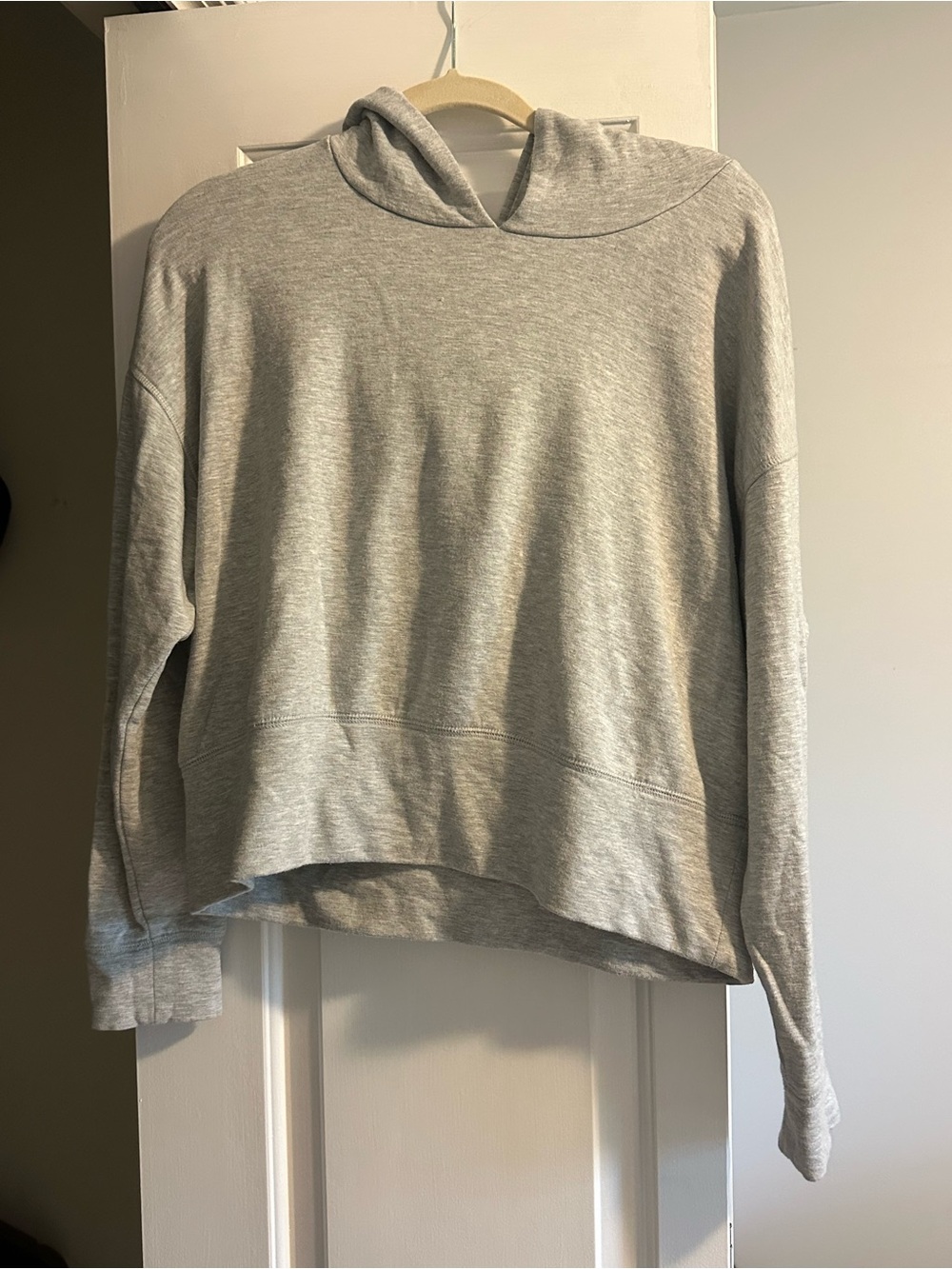 Aerie Offline Light Gray Women's Cropped Hooded Pullover Sweatshirt